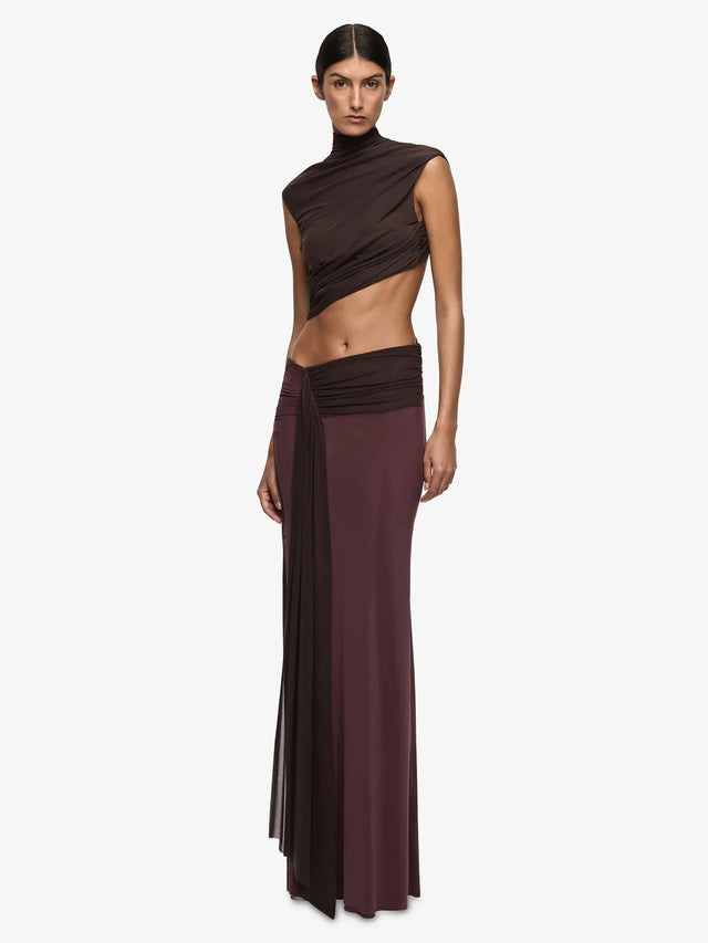 Bec & Bridge Conni Maxi Dress Brown Aubergine (8)