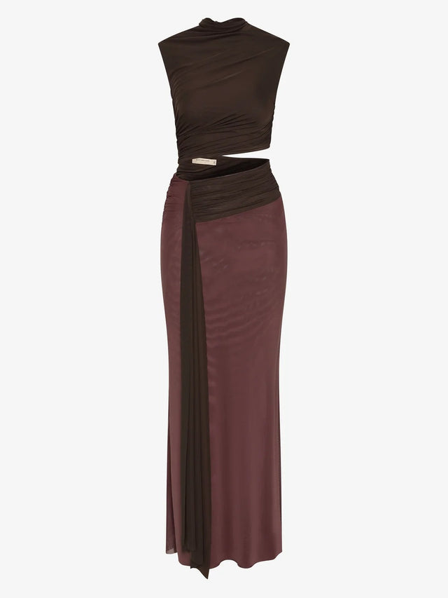 Bec & Bridge Conni Maxi Dress Brown Aubergine (8)