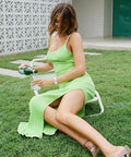 Isabelle Quinn Ashton Collection Knit Maxi Dress in Lime - 6 / Green - Dresses