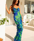 Isabelle Quinn Kyra Ruffle Maxi Dress - 8 / Multi - Dresses