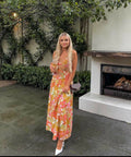 Issy Citrus Aloha Maxi Dress - 8 / Multi - Dresses