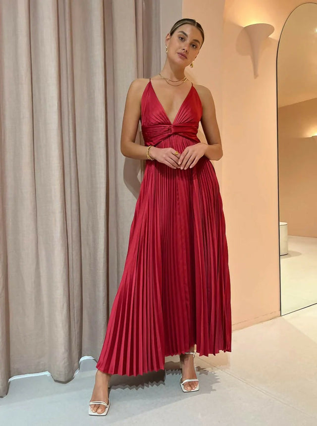 Issy Orla Dress in Berry - 10 / Red - Dresses