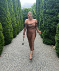 Issy Sereia Dress in Copper - 8 / Brown - Dresses