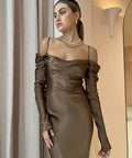 Issy Sereia Dress in Copper - 8 / Brown - Dresses