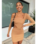 Its NBD Anora Sweater Dress - 6 / Brown - Dresses