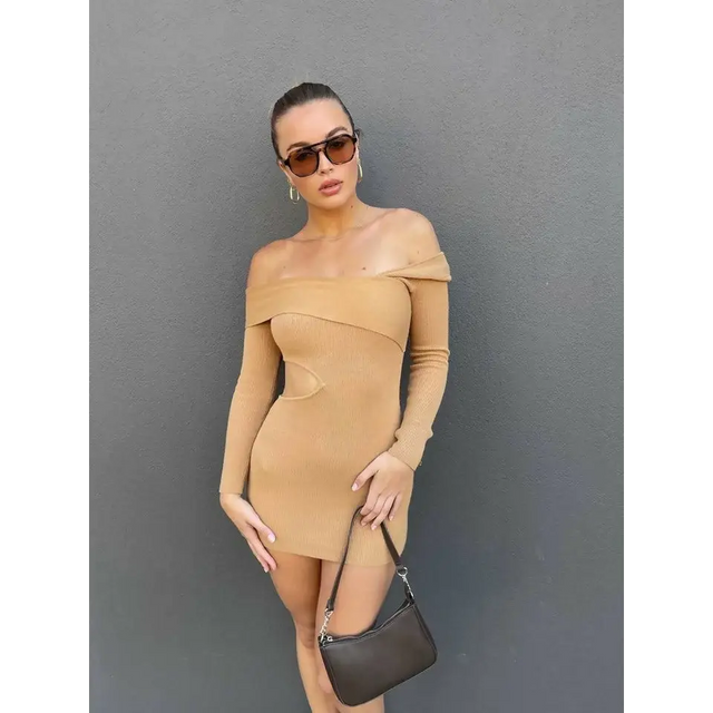 Its NBD Anora Sweater Dress - 6 / Brown - Dresses