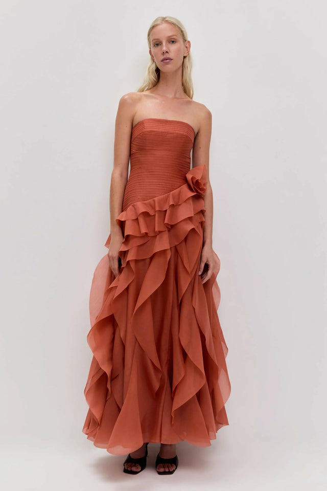 Aje Canyon Gown Rust Size 8,10