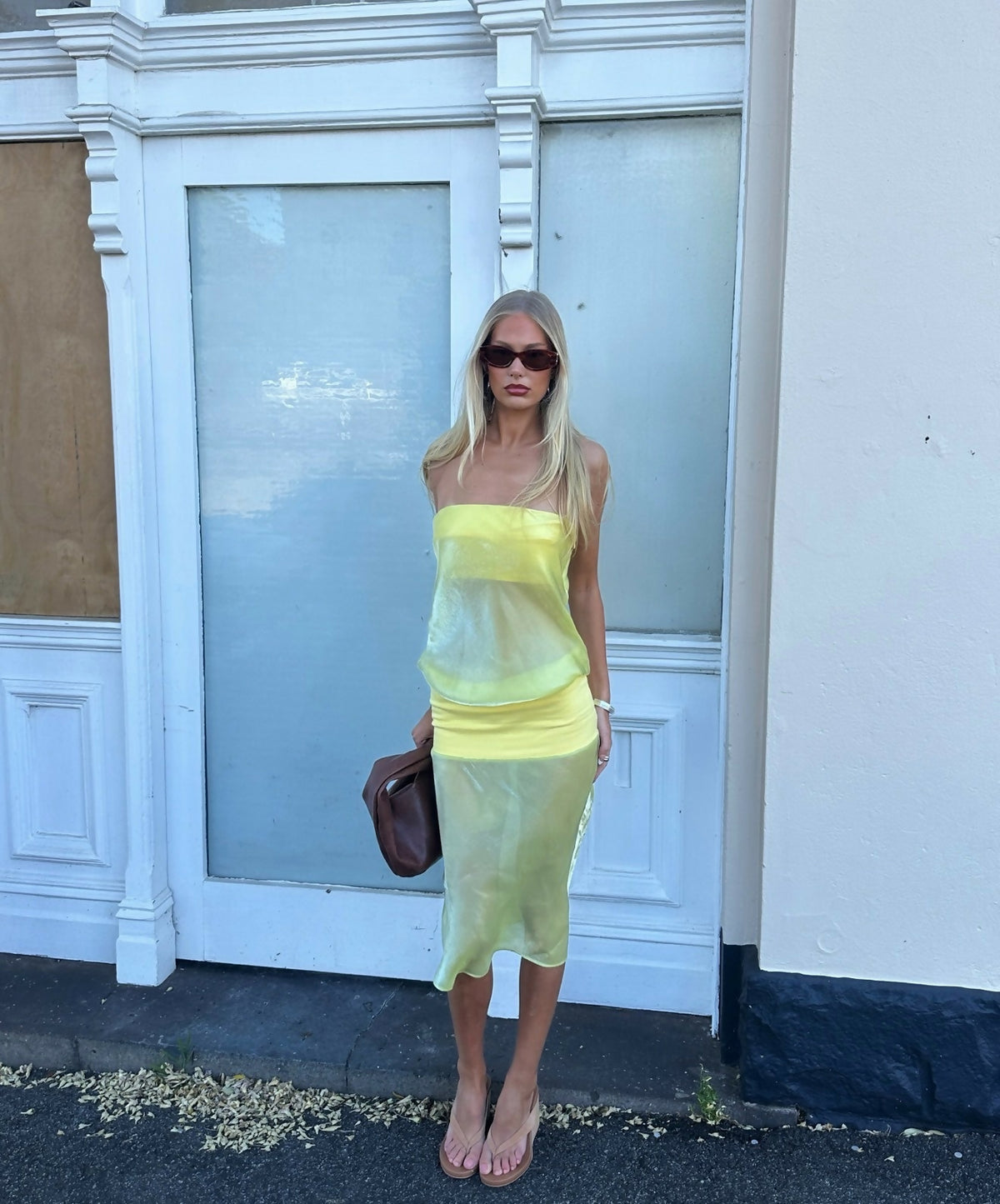 Mode Mischief Melt Panel Midi Dress Yellow Size XS / AU 6 &amp; S / AU 8 – view 2