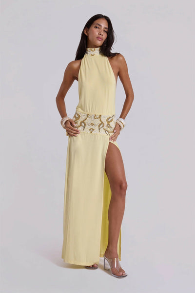Jaded London Darya Hand Beaded Backless Maxi Dress in Butter | Passion For Fashion Jaded London Darya Hand Beaded Backless Maxi Dress in Butter | Passion For Fashion