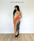 Jefre Sèi Papaya Midi Dress Papaya Print Black Size S - 8 / Print - Dresses