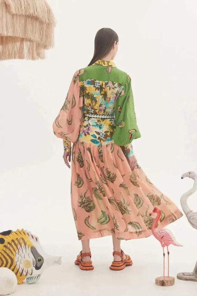 Alemais Holiday Patchwork Shirtdress in Multi