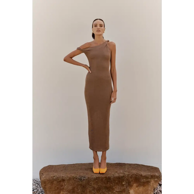 Johansen - The Long Poppy Dress - Taupe - Dresses