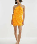 Josephine HJ x NA-KD Feather Mini Orange - 10 / Orange - Dresses