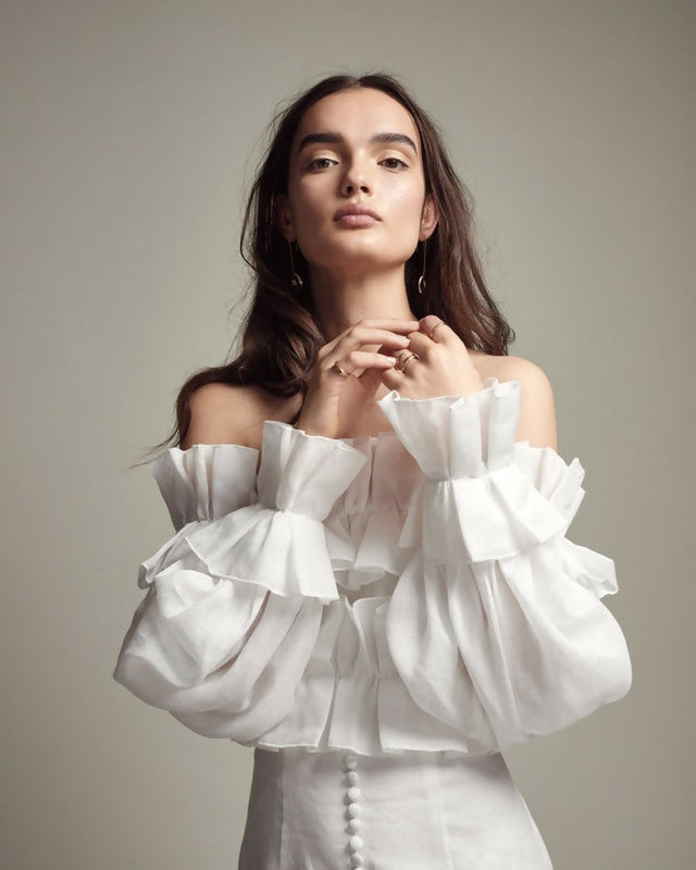 Joslin Studio Alison Ramie Dress - 8 / White - Dresses