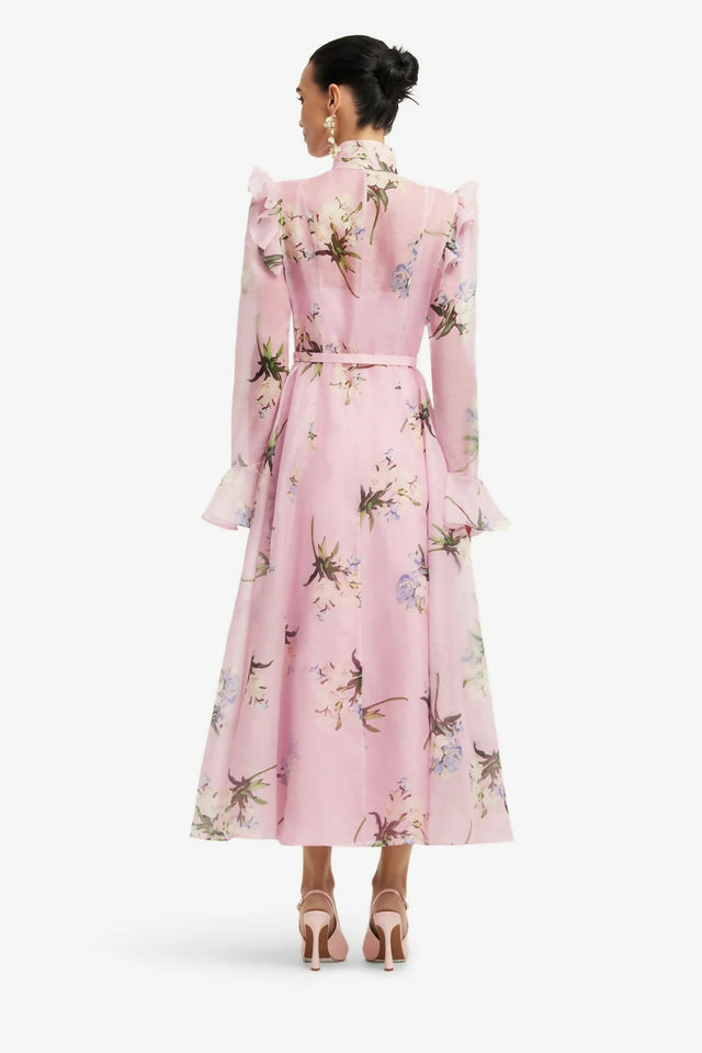 Leo Lin Katrina Butterfly Sleeve Midi Dress