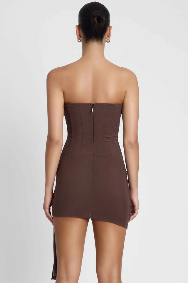 Leau Mira Mesh Corset Dress - Chocolate Brown
