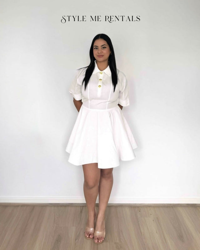 Justin Tong Charlotte Mini Dress White Size 10 - 10 / White - Dresses