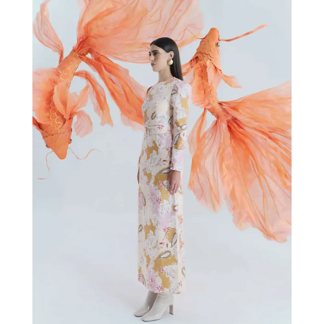 Justin Tong Hazel Maxi Dress Enchanted Waters Size 10 & Size 14 - Dresses