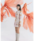 Justin Tong Hazel Mini Dress Enchanted Waters Size 16 - 16 / Print - Dresses