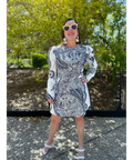 Justin Tong Hazel Mini Dress Navy Size 12 - 12 / Print - Dresses