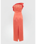 Justin Tong Rory Pleated Gown Dress Orange Size 10 & 12 - Dresses