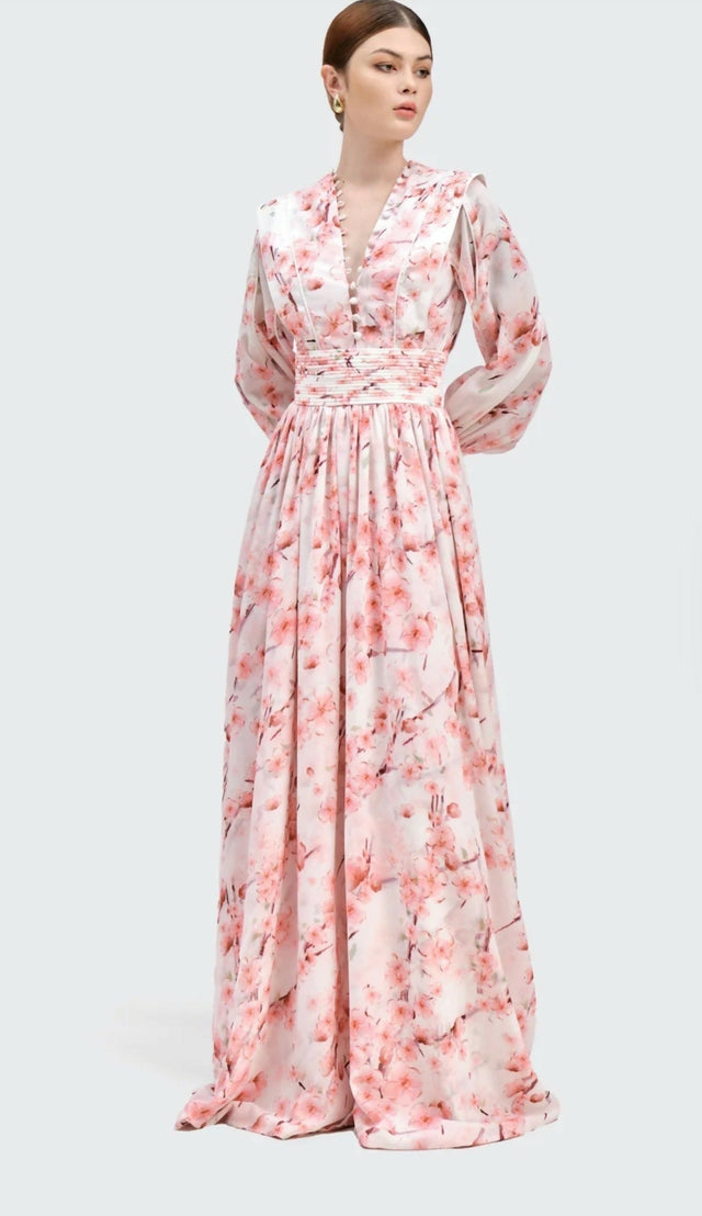 Justin Tong Xander Maxi Dress - 10 / Floral - Dresses
