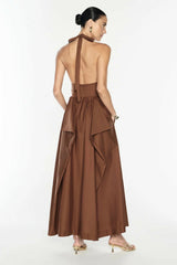 Manning Cartell Provence Halter Gown in Cognac view 3