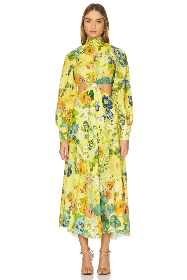 Alemais Cresida Cut Out Midi Dress Multi