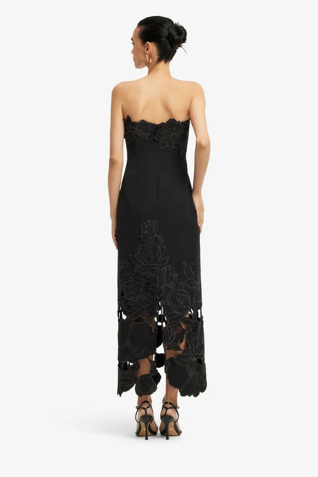 Leo Lin Rayna Appliqué Bustier Black