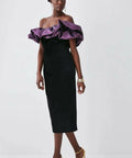 Karen Millen Jacquard Dress Black Size 10 - 12 / Multi - Dresses