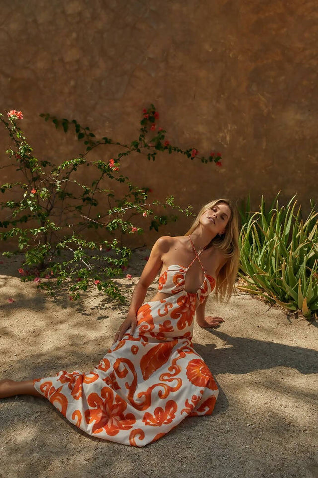 Kate Ford Elis Twist Gown in Multi - 8 / Print - Dresses