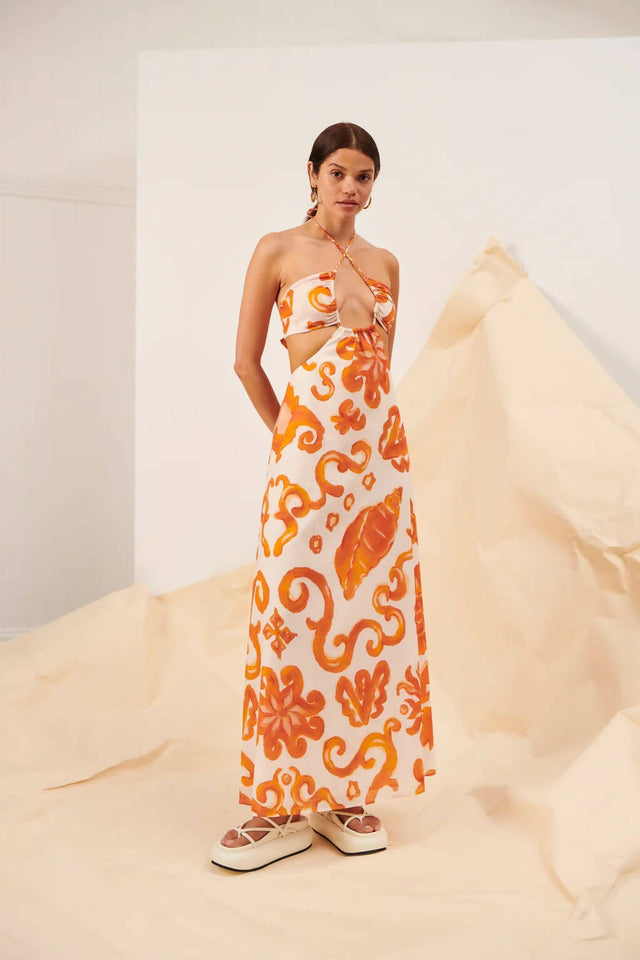 Kate Ford Elis Twist Gown in Multi - 8 / Print - Dresses