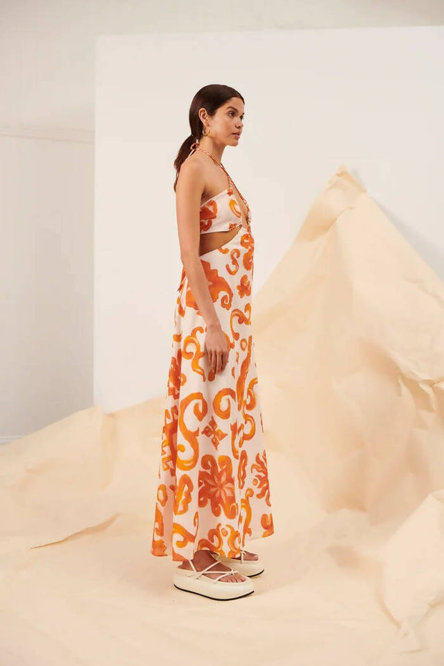 Kate Ford Elis Twist Gown in Multi - 8 / Print - Dresses