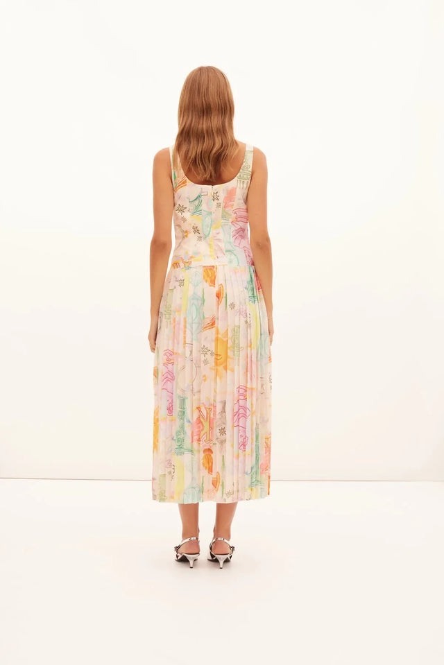 Kate Ford Ethelinda Pleated Corset Dress Size 4/AU14 - 14 / Multi - Dresses