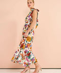 Kate Ford Palermo Tie Cut Dress Floral Size 10 12 - Dresses