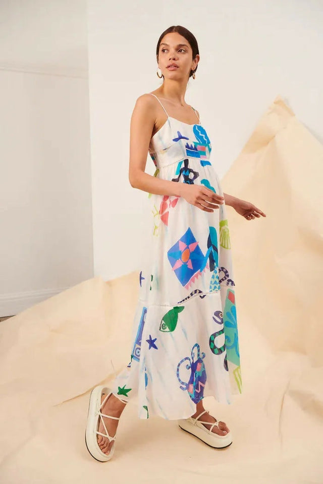 Kate Ford Pella Ladder Bustier Dress in Pallas Size 8 - 8 / Multi - Dresses