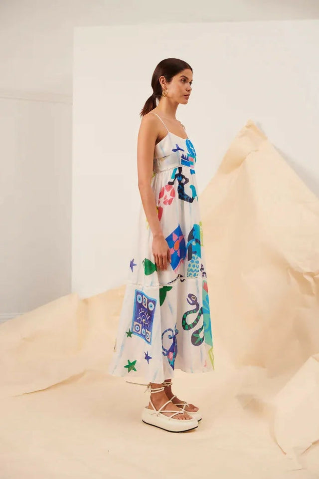 Kate Ford Pella Ladder Bustier Dress in Pallas Size 8 - 8 / Multi - Dresses