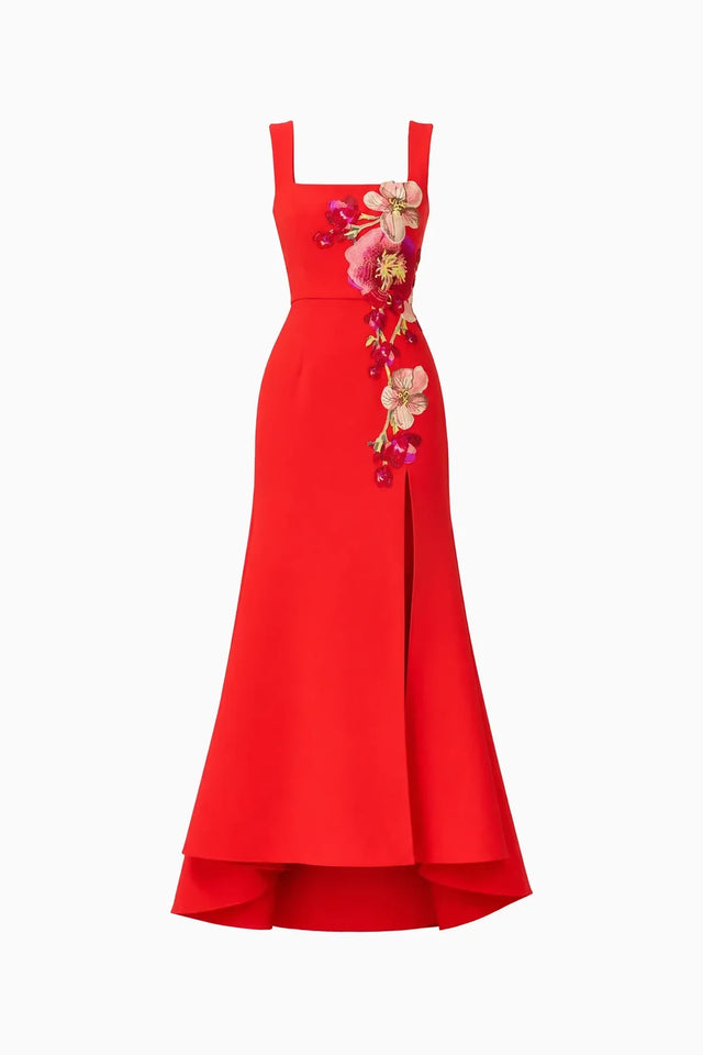 Elliatt Fleurisca Embroidered Gown - Scarlet Red
