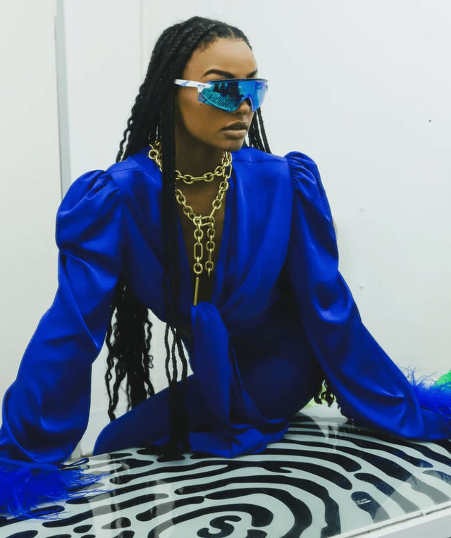 Khirzad Femme Tulum Feather Wrap Top  Top.