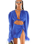 Khirzad Femme Tulum Feather Wrap Top  Top.