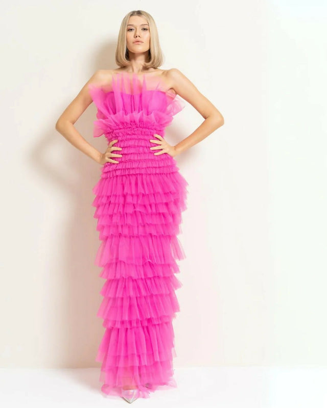 Kikiriki Audrey Tulle Gown - 8 / Pink - Dresses