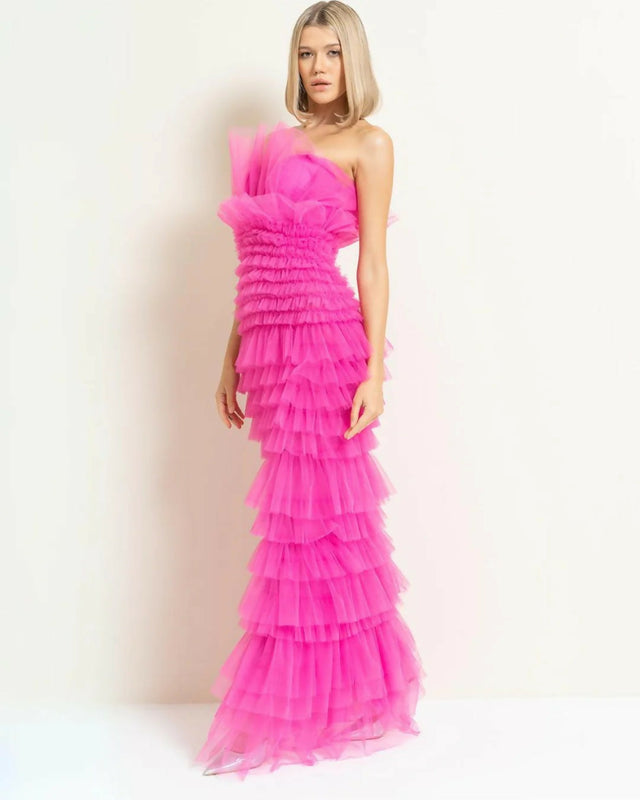 Kikiriki Audrey Tulle Gown - 8 / Pink - Dresses