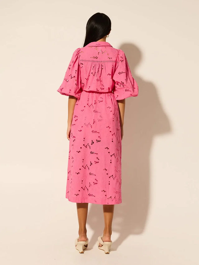 Kivari Corfu Midi Dress in Pink Size 8 12 - Dresses