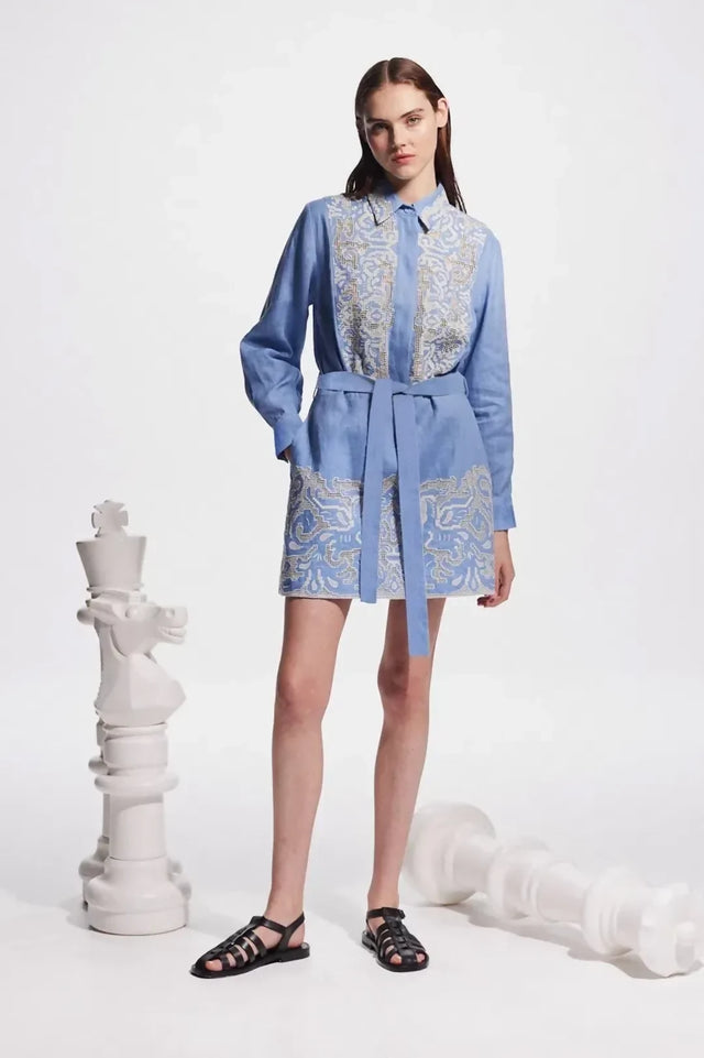 Alemais Arion Mini Dress Cornflower Blue