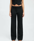 Kookai Ariel Buckle Top + Lowrise Pants Black - 8 / Black - Outfit Sets