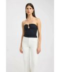 Kookai Black Tayla Trim Top - 8 / Black - Tops
