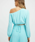 Kookai Brady Long Sleeve Top & Midi Skirt Set Blue - Outfit Sets