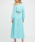 Kookai Brady Long Sleeve Top & Midi Skirt Set Blue - Outfit Sets