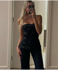 Kookai Cooper Corset & Ezra Jean Set - 6 / Blue - Outfit Sets