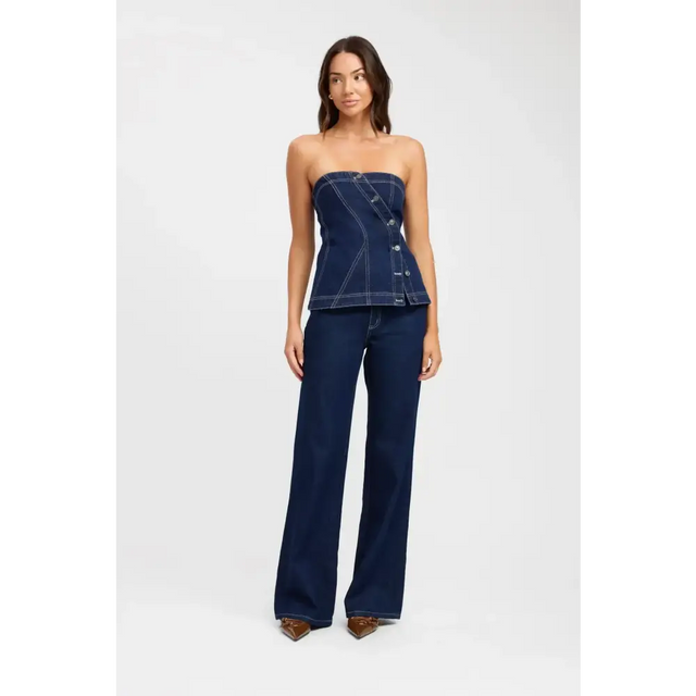 Kookai Cooper Corset & Ezra Jean Set - 6 / Blue - Outfit Sets